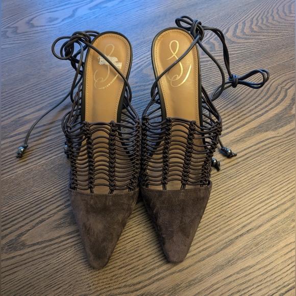 Sam Edlman Brown Trinity Ankle Tie Pumps Size 9 - Picture 2 of 8